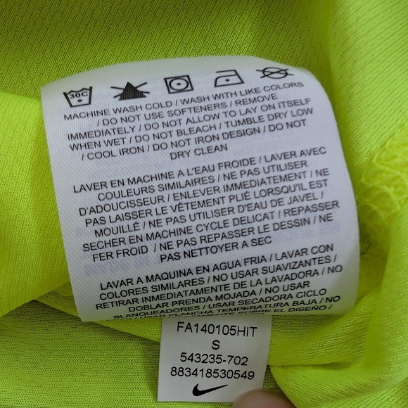 Nike Pullover Running Mens Small Neon Yellow Dri-Fit Quarter Zip Golf Athletic - Picture 8 of 9